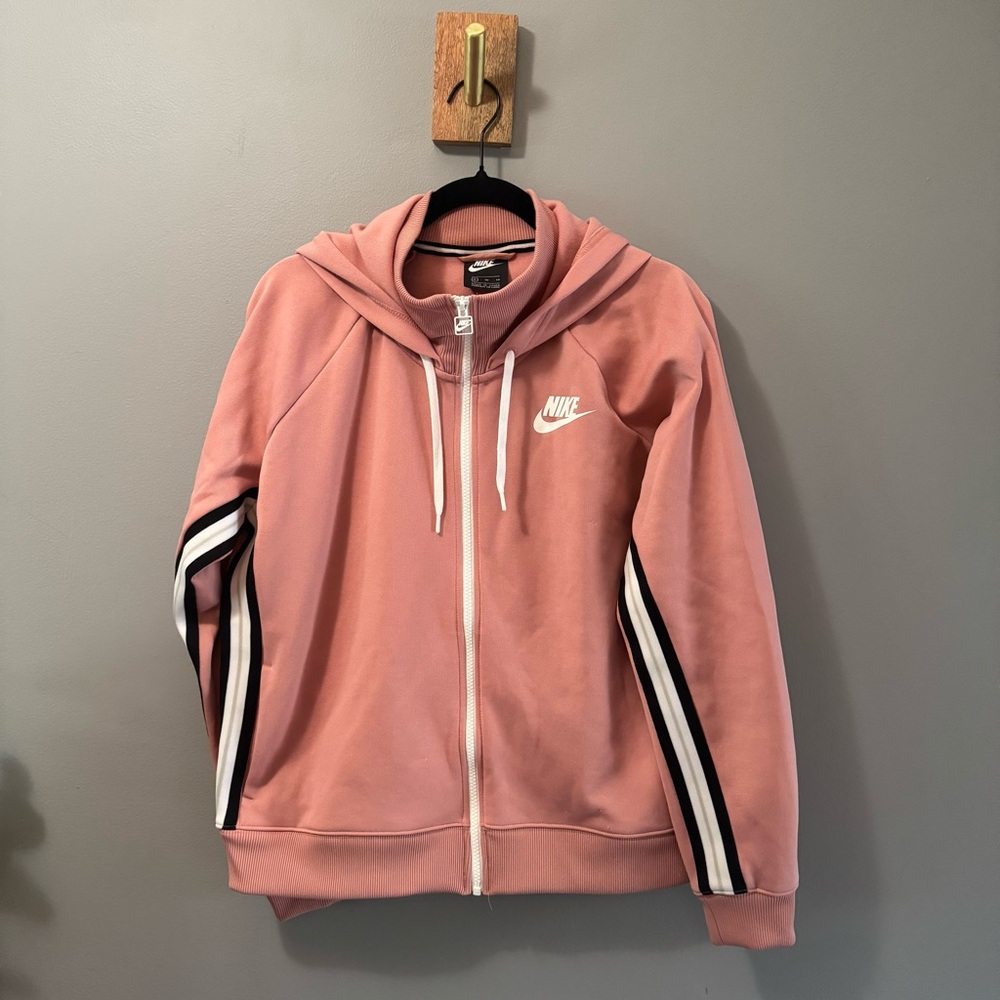 Nike Women's Pink Jacket Tracksuit with Stripes XL